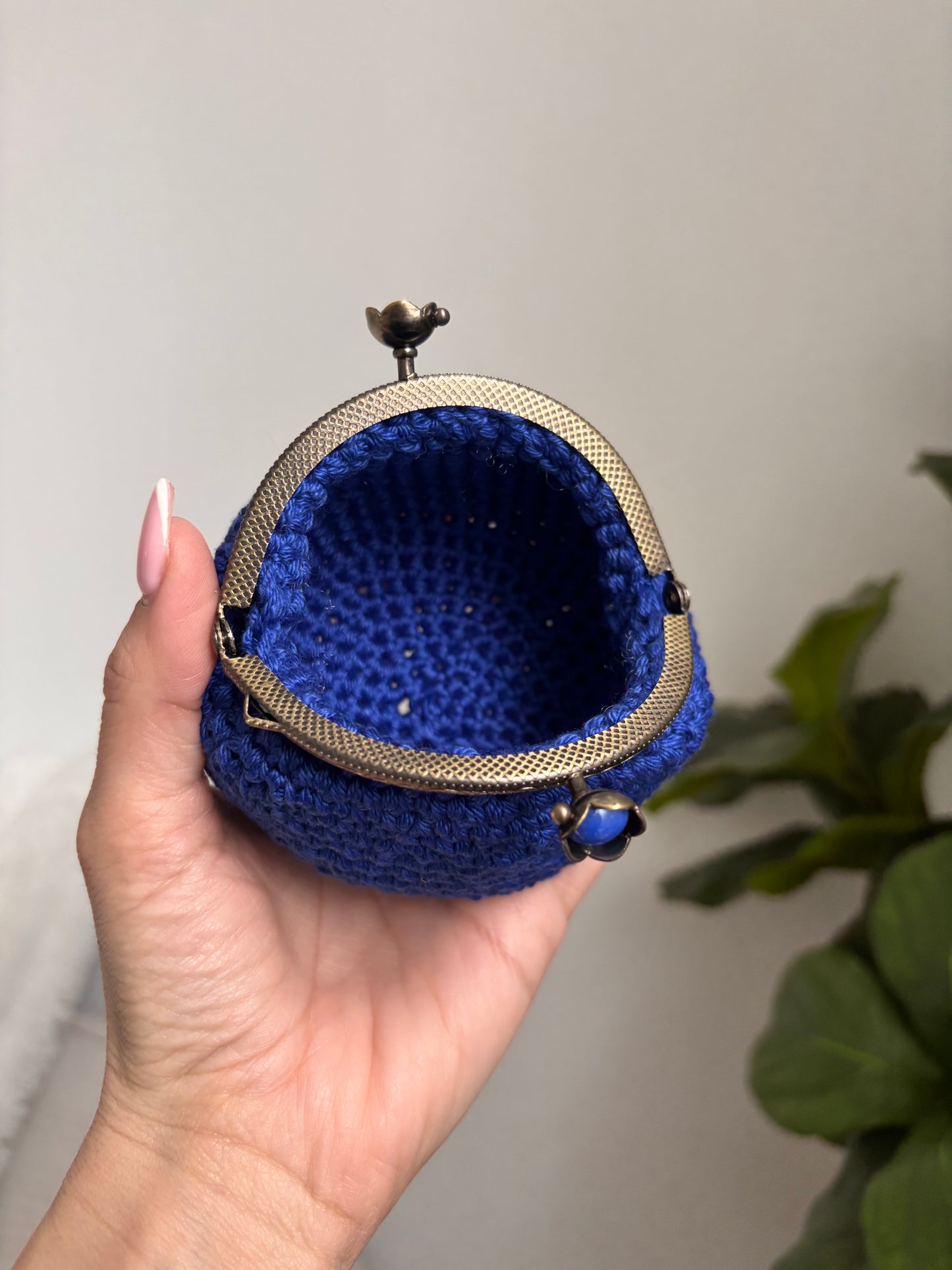 Porte-monnaie Fleurs ~ Bleu Roi