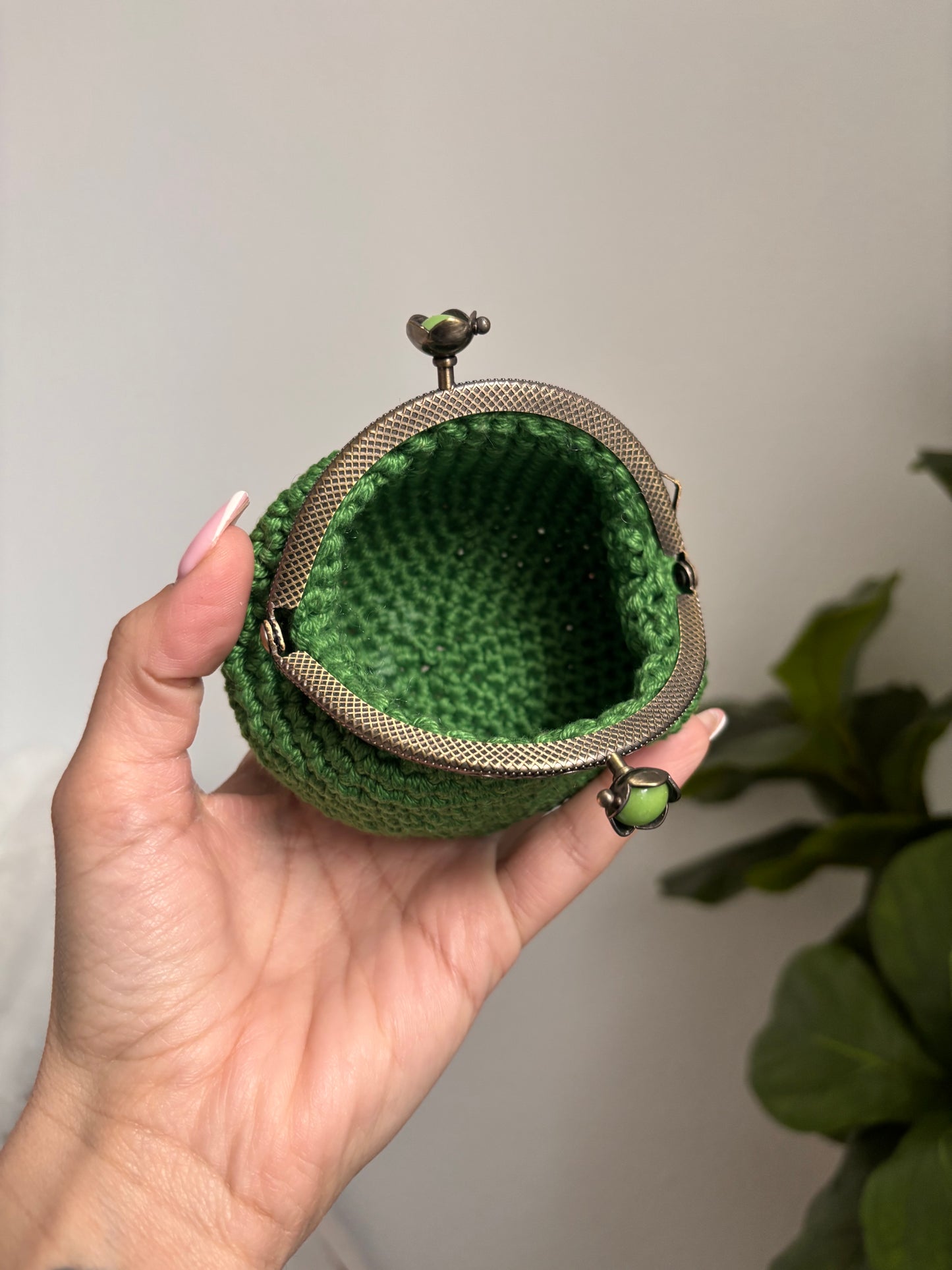 Porte-monnaie Fleurs ~ vert