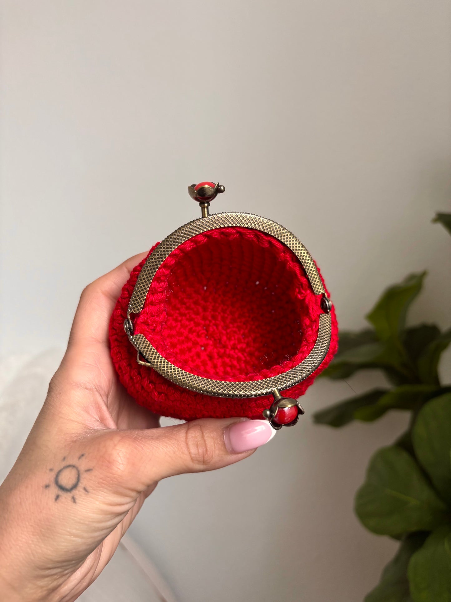 Porte-monnaie Fleurs ~ rouge