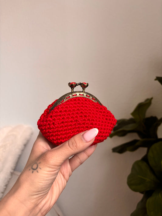 Porte-monnaie Fleurs ~ rouge