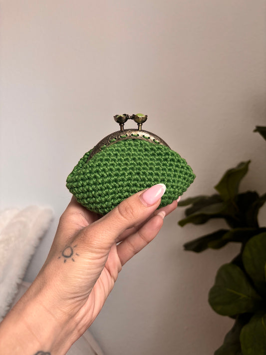 Porte-monnaie Fleurs ~ vert